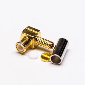 90 Graden Gold Plating Mcx Male Plug Coaxiale Connector Voor Crimp Type RG174 Kabel