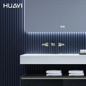 Huayi torneira de banheiro, montada na parede, três buracos, bacia, torneira, misturador