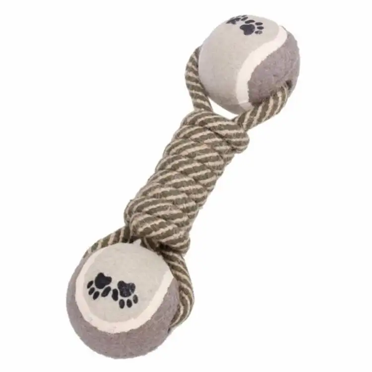 Wholesale pet cotton rope tennis dumbbell Training Decompression Chewing Toy molars dog knot toy ball