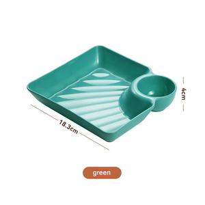 Piatto <span class=keywords><strong>quadrato</strong></span> da portata Sushi Taco piatti di plastica per gnocchi con vano salsa con Chip Dip Bowl da portata - Product Image 6