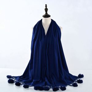 Chales y Bufandas Largos de Acrílico de Color Sólido para Mujer, Bufanda de Pashmina Elegante para Invierno - Product Image 6