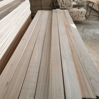Vente en gros d'usine de lattes en bois de peuplier, planches en bois massif, joint en doigt d'cheval en bois de paulownia pour la construction