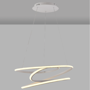 JACKSUN Luxuriöser Weißer Herzförmiger LED-Kronleuchter, Aluminium-Pendelleuchte, Dimmbar mit Fernbedienung für Restaurant-Esstischbeleuchtung - Product Image 4