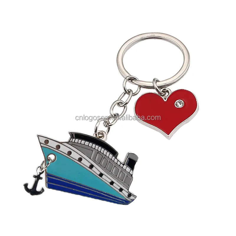 Hochwertiger Viking Ship Boat Schlüssel bund mit Anchor Charms Nodic Sailboat Metal Key chain