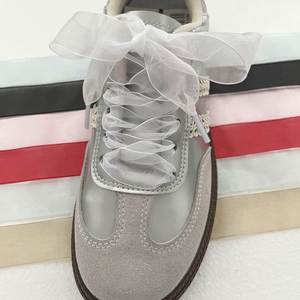 Cordones de Organza Transparentes Planos Impresos en 14 Colores de 25 mm, Cordones Personalizados con Estampado de Leopardo para Zapatillas Deportivas - Product Image 1
