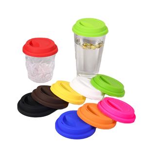 Kunden spezifisches Logo Lebensmittel qualität Schutz Silikon Kaffee Getränke becher Abdeckung Deckel Kondom für Bar - Product Image 1