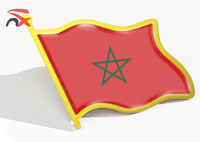 Badge de revers patriotique marocain en métal, design usine, pour vêtements et chapeaux