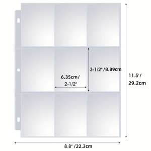 Wholesale 9 Pockets Double Side Trading Card Sleeves <b>Binder</b> Sheets for 3 Ring <b>Binder</b> Trading Cards Compatible with MTG Game Card - Product Image 2