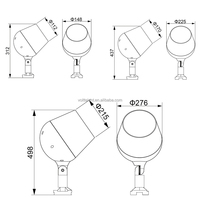 Lampe LED d'extérieur pour jardin, éclairage de chemin, luminaire décoratif pour rue, aménagement paysager et parc, projecteur et éclairage d'ambiance