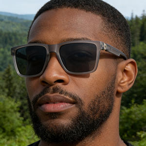 แว่นกันแดดเอ็นแอลซี สแควร์สำหรับผู้ชายกรอบโลหะพลาสติกสีดำยูวี 400 เลนส์โพลาไรซ์แทคประเภท 3 แว่นกันแดดสำหรับขับรถกลางแจ้ง - Product Image 2