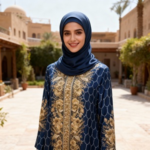 Robe Abaya élégante et haut de gamme personnalisée avec broderie florale pour femmes musulmanes, pour les soirées et les occasions spéciales - Product Image 4