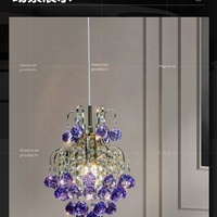 Lustre LED de luxe italien, luminaire suspendu en forme de boule de cristal pour chambre à coucher, salon, lustres décoratifs de haut niveau