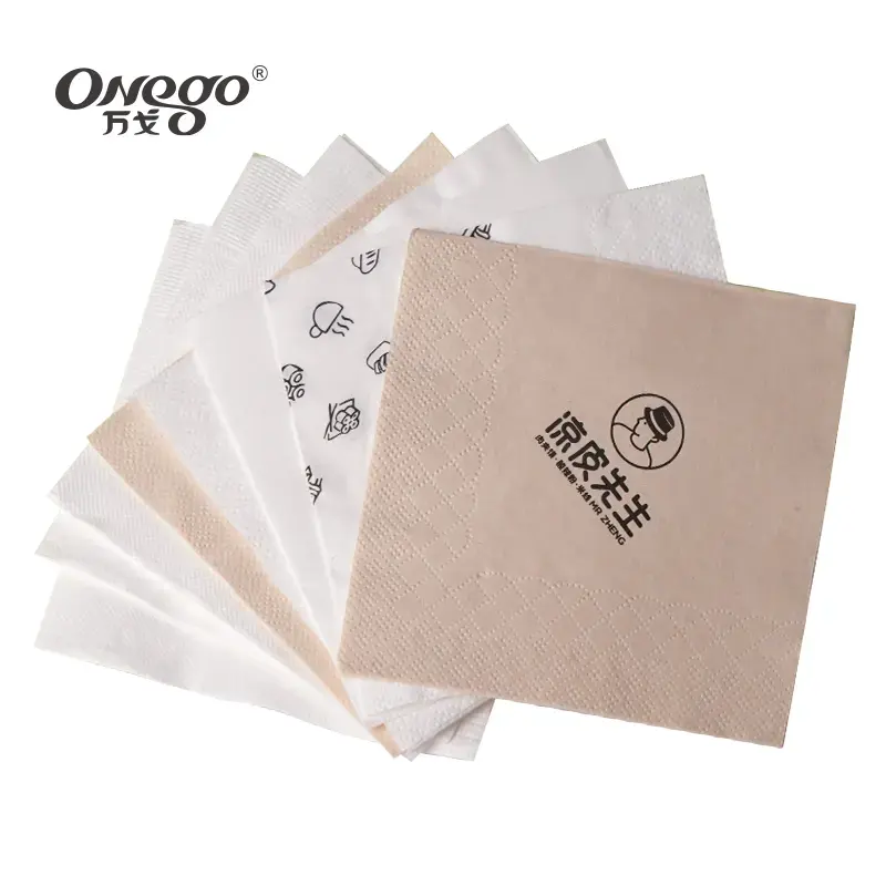 230x230mm bamboo paper Eco friendly disposable custom napkins brown cocktail paper napkin