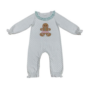 RTS vente en gros de vêtements pour enfants sans quantité minimale de commande barboteuse en pain d'épice de Noël pour bébé fille vêtements design printemps automne - Product Image 2