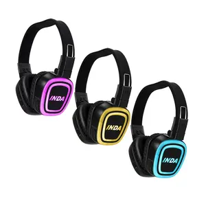 Casque sans fil silencieux à LED lumineuses de la taille d'une paume, parfait pour les fêtes Disco silencieuses, les conférences silencieuses, etc.