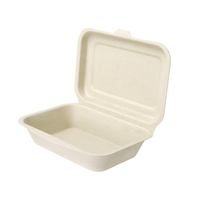 Contenant alimentaire jetable en bagasse de canne à sucre biodégradable de 600 ml, type coquille, pour plats à emporter – Prix usine, écologique