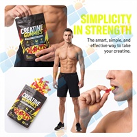 Gommes de créatine monohydrate 5g par portion, supplément en gommes pour l'entraînement en salle de sport, soutien musculaire, formule végétalienne, marque privée