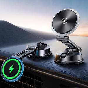 <span class=keywords><strong>Support</strong></span> de téléphone magnétique pliable pour <span class=keywords><strong>voiture</strong></span> avec charge rapide sans fil, fixation à ventouse puissante pour tableau de bord, compatible Android - Product Image 5