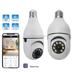 Kamera IP Nirkabel WiFi K05 Oksee HD 2MP dengan Penglihatan Malam 1920x1080 360 Derajat, Kamera <span class=keywords><strong>CCTV</strong></span> Keamanan Dalam Ruangan Model Bohlam E27 untuk Rumah dan Kantor - Product Image 2