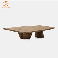Table basse au design moderne pour salon, mobilier de maison et de loisirs, élégante, minimaliste, base en bois massif brun sur mesure