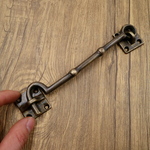 Crochets de fenêtre en laiton de style chinois antique, loquets coupe-vent tout en cuivre, composants de support de porte et de fenêtre épaissis, crochets de vent pour - Product Image 3