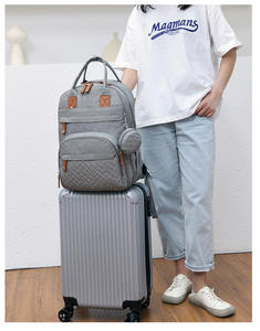 Sac à dos personnalisé HY7 pour maman, <span class=keywords><strong>prix</strong></span> d'usine, ensemble de sacs à dos de voyage, sac à langer pour maman, sac à langer élégant pour bébé, compagnon de voyage - Product Image 5