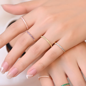 Anillo <span class=keywords><strong>de</strong></span> Boda Unisex Apilable <span class=keywords><strong>de</strong></span> Oro Rosa Sólido <span class=keywords><strong>de</strong></span> 18K con Rubí <span class=keywords><strong>y</strong></span> Zafiro Naturales, Joyería Minimalista, Fina <span class=keywords><strong>y</strong></span> Brillante - Product Image 2