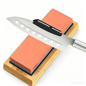 Pierre à aiguiser double face, élimination des bavures et polissage fin, rend les couteaux ternis aiguisés en deux étapes pour les couteaux de cuisine - Product Image 1