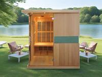 Sauna de Infrarrojos Lejanos de Diseño Moderno para 6 Personas, Bajo EMF, para Uso Comercial y Doméstico, con Madera de Hemlock Sólida de Calidad Comercial