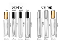 Flacons de parfum miniatures ronds vintage à fond épais de 10 ml, transparents et rechargeables, échantillons de qualité en verre de 10 ml