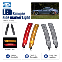 Feux latéraux de pare-chocs à LED à lentille transparente style X pour Ford Mustang S650 Gen7 2024 et plus, ambre avant, rouge arrière, lot de 4 pièces