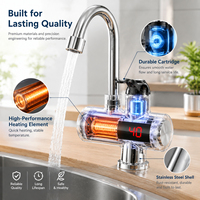 Chauffe-eau électrique en acier inoxydable de haute qualité en gros, avec robinet de chauffage instantané intégré, chauffage rapide, intelligent pour la maison