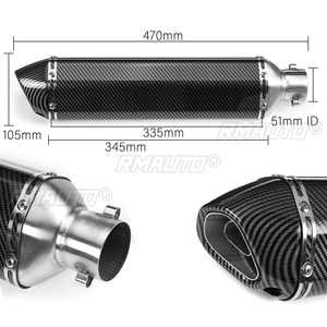 Pot d'échappement universel pour moto et VTT, 470 mm de long, avec DB Killer, embout à enfiler pour Yamaha TMAX530 500 CBR - Product Image 6