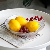 Klare Glas-Obstschalen Set aus 3 Stück Dekorative Altmodische Teller 10 Zoll Große Salatschüssel Geeignet für Obst, Dessert, Süßigkeiten, Snacks