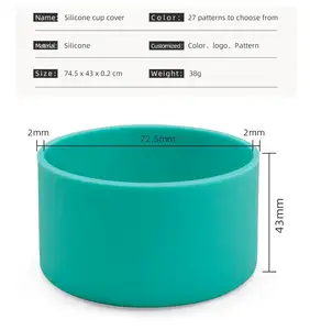 glatte farbe silikon stiefel hülse für 40 oz wasserflasche schutz anti-rutsch weiche thermische reise sport flasche boden abdeckung - Product Image 5