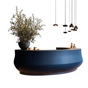 Comptoir de réception extensible moderne ondulé imprimé en 3D – Idéal pour les halls d'hôtels élégants, les showrooms de vente au détail, les centres commerciaux et les espaces frontaux contemporains des bureaux - Product Image 1