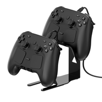 Support de rangement de bureau en métal pour manettes Steam/PS5/Switch, avec support pour deux manettes et ensemble de câbles de charge