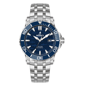 Reloj de pulsera deportivo automático, de acero inoxidable, con corona y tornillo hacia abajo, 200m - Product Image 2
