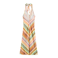 PB&ZA Robe Midi Halter Rayée Sans Manches Élégante Vintage Nouvelle Collection Été 2026 pour Femme