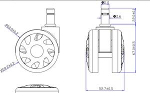 OEM 2,5-Zoll-Rollen 60mm schwarze Nylon-Lenkräder mit einstellbarer Funktion für Möbel jeder Art - Product Image 6