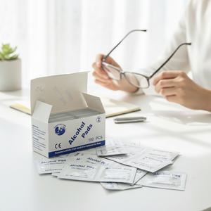 Toallitas de <span class=keywords><strong>Alcohol</strong></span> Isopropílico al 70% Envasadas Individualmente, 100 Unidades, para Limpieza de Lentes de Gafas - Product Image 1