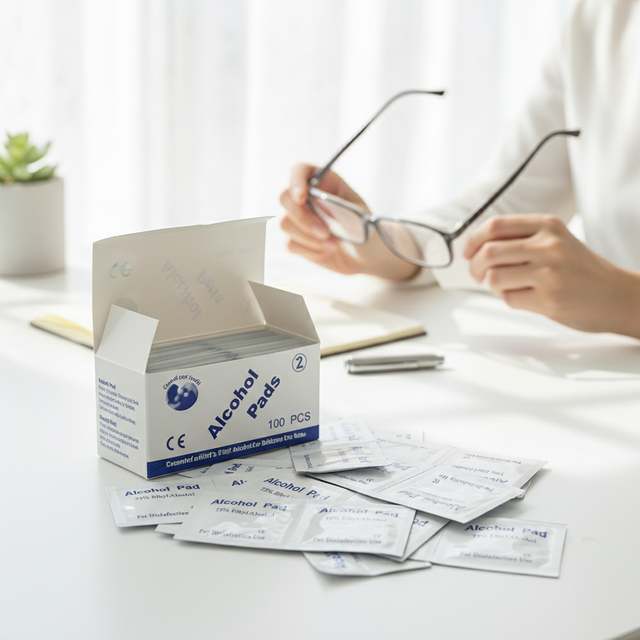 75% Alcohol Individually Wrapped 100pcs Alcohol Cleaning Wipes for Camera Lens Degreasing