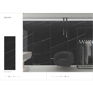 Losa de piedra sinterizada de 15 mm, 800x2400 mm, azulejos de porcelana con aspecto de mármol Latina Nero para decoración de encimeras de cocina - Product Image 6