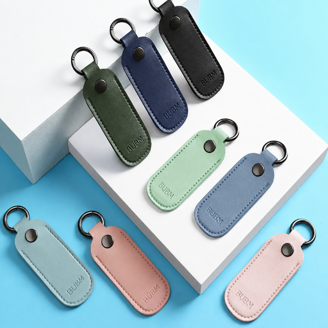 Hot Selling Leather USB Flash Drive Memory Stick Protective Case with Keychain, Digital Accessory Storage Pouch