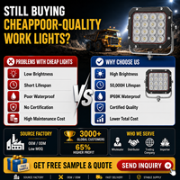 Lampe LED haute luminosité IP69K pour machines minières, excavatrices, travaux de nuit - Éclairage de travail LED pour machines minières