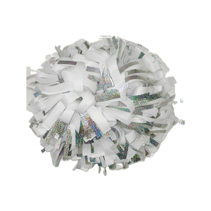 Bolas de pompones de plástico metálico de mezcla de bajo precio, pompones de porristas con bola de flores de mano - Product Image 1