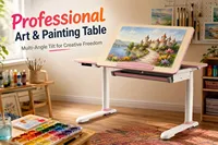Bureau d'étude pour enfants avec écran LED, tiroir de rangement, réglage électrique de la hauteur et inclinaison, moteur unique, pour peinture artistique