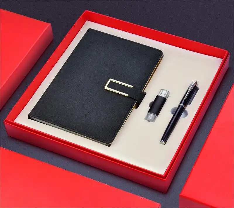 Merce promozionale di marca articoli da regalo per ufficio aziendale Logo personalizzato Pen Notebook USB Drive