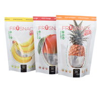 Emballage personnalisé en sachet refermable brillant pour aliments congelés, fruits secs, sachet en aluminium, fermeture éclair en plastique, sachet en mylar debout