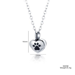 Collar con colgante de urna para cenizas de mascotas, de acero inoxidable con diamantes de imitación, en forma de corazón, para joyería conmemorativa de mascotas, se puede personalizar. - Product Image 6